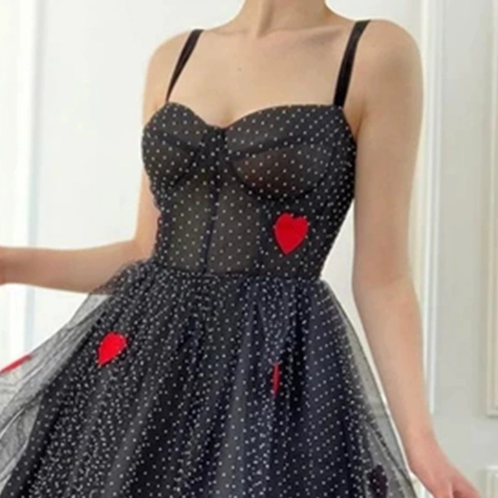 ZARA French Flared Sheer Mesh Heart Pleated Maxi Dress Spaghetti Straps Summer